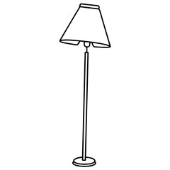 floor lamp  line art vector