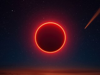 Stunning solar eclipse in the night sky