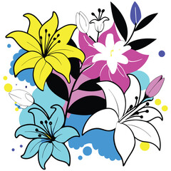 Colorful Floral Vector Illustration