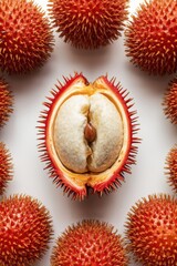 Cross section of a spiky fruit