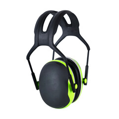 Protective sound-proofing headphones for pilots on an isolated background.