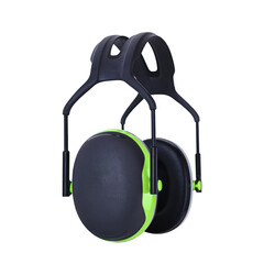 Protective sound-proofing headphones for pilots on an isolated background.