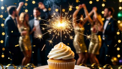 Celebration Cupcake with Sparkler