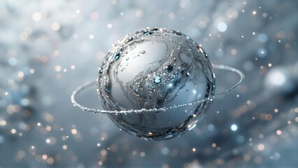 Elegant Abstract Planet with Rings