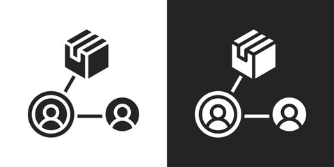 supply chain Icon In Black And White Glyph Style