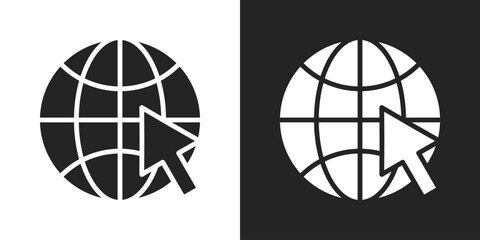 global access Icon In Black And White Glyph Style