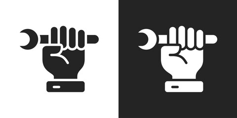 repair service Icon In Black And White Glyph Style