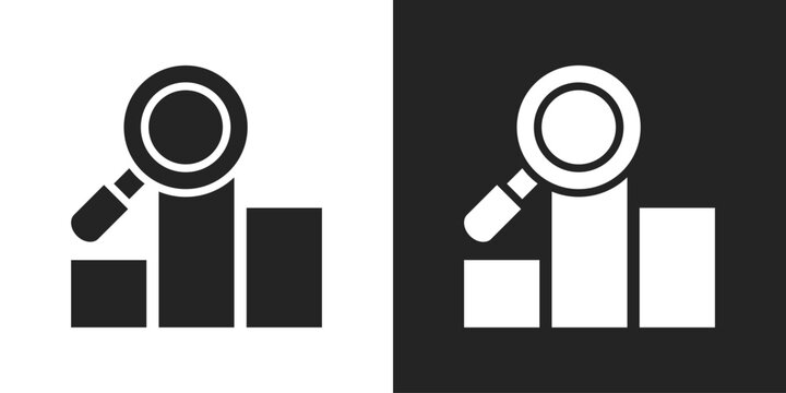 market analysis Icon In Black And White Glyph Style
