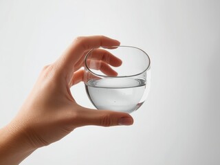 Hand holding glass of water