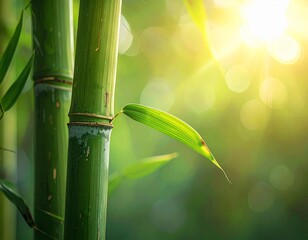 Close-Up of Natural Bamboo Texture with Soft Painterly Lighting