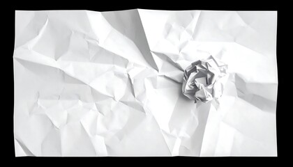 Crumpled paper on a white surface, symbolizing creative block.