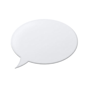 Blank white speech bubble for communication and chat