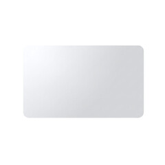 Blank white plastic card template with rounded corners