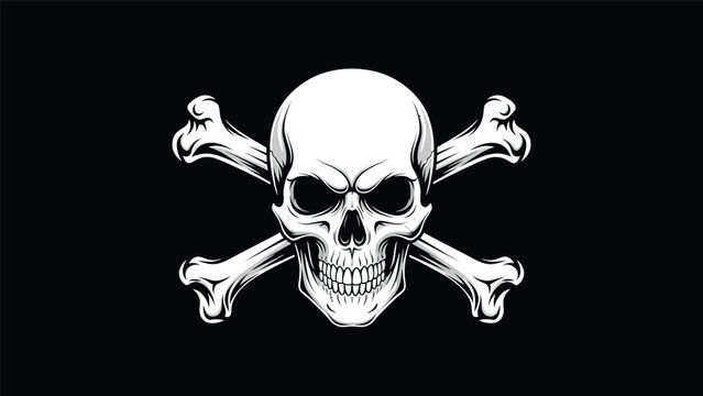 Skull and crossed bones symbol illustration.