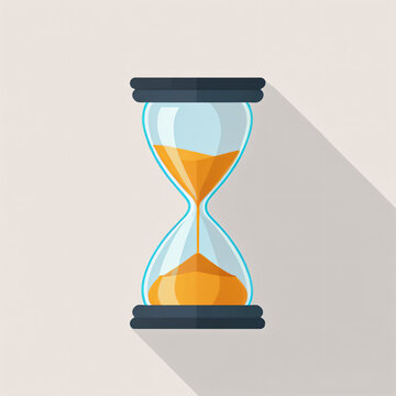 Moderne Sanduhr Illustration im Flat Design mit Schatten - Zeitmanagement