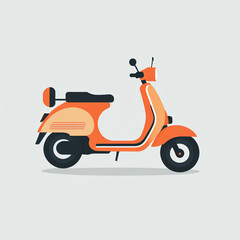 Obraz premium orangefarbenener Motorroller im Retro-Design