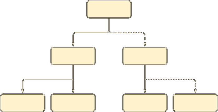 Flowchart diagram with connected rounded blocks. Clean infographic layout for business process, presentation, workflow, decision making and system structure visualization.