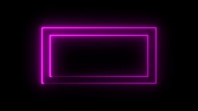 Neon light square frame. Box with led glow. Laser gradient border. Glowing Neon Colorful Rectangle Frame. Perfect vector clip art for your design. Neon rectangular frame vector image