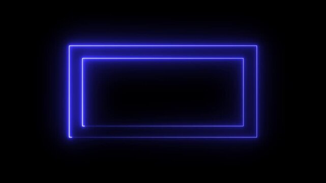 Neon light square frame. Box with led glow. Laser gradient border. Glowing Neon Colorful Rectangle Frame. Perfect vector clip art for your design. Neon rectangular frame vector image