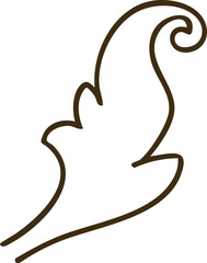Ornate Decorative Flourish Vector Element Brown Outline Isolated White Background