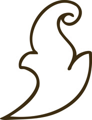 Brown Outline Of A Floral Scroll Or Acanthus Leaf Detail