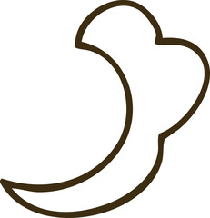 Abstract Swirl Design With Outlines In Brown Color Isolated On White Background Minimalist Graphic Element