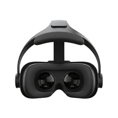Modern virtual reality headset front view on gray background