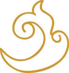 Golden Abstract Swirl Pattern On White Background