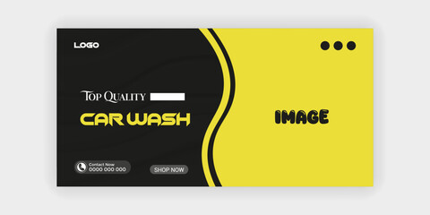 Top Quality Car Wash Service Promotional Banner Design.