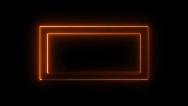 Neon light square frame. Box with led glow. Laser gradient border. Glowing Neon Colorful Rectangle Frame. Perfect vector clip art for your design. Neon rectangular frame vector image