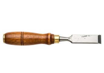 High-quality wooden chisel isolated on transparent background