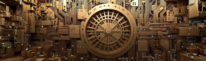 Obraz premium High-Tech Circuit Board Vault Design