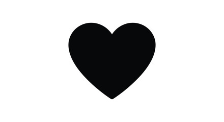 A simple black heart shape isolated on a white background a striking graphic silhouette