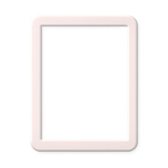 Light pink picture frame isolated on transparent background