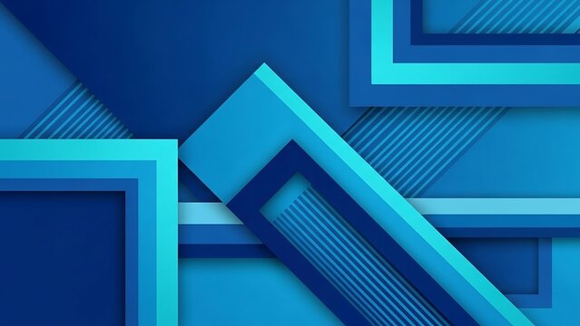 Blue geometric shapes abstract background. - Powered by Adobe