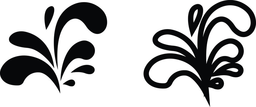 water drop ion icon set in flat and line style, liquid droplet and hydration symbol collection with aqua, fluid and moisture concepts, minimal monochrome vector graphic group