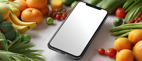 Bright green vegetables and a smartphone are set on a countertop, showcasing an inspiring meal prep scene in a kitchen