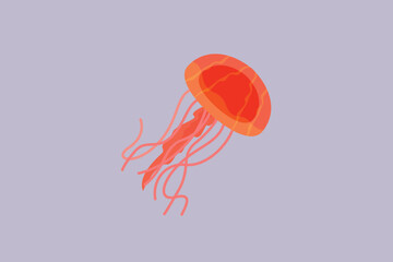 Jellyfish sea animals. Sea animals Concept. Colored flat vector illustration isolated