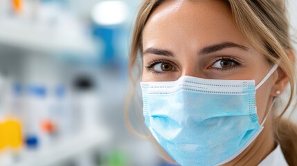 Female researcher engaged in laboratory analysis with test tubes