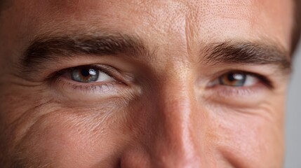 Fototapeta premium Close up portrait of a man s expressive eyes showing signs of aging and a warm caring gaze