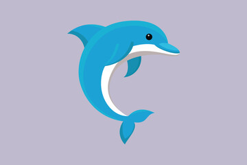 Sea ​​animals dolphins. Sea animals Concept. Colored flat vector illustration isolated