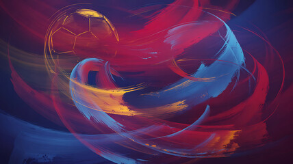 Dynamic Soccer Ball Art with Abstract Trails