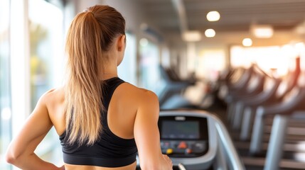 Focused workout session in a modern gym with dedicated athlete