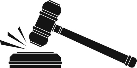 Judge's gavel, judicial gavel, judge's hammer icon. Vector, cartoon illustration, poster, postcard. Vector