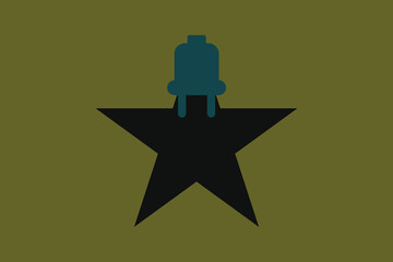 Pushpin On Star Icon Vector Illustration, Favorite Symbol, Rating, Achievement, Success, Recognition