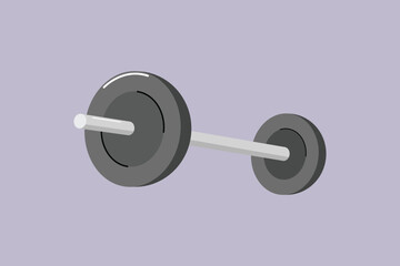 Barbell gym equipment. Gym property Concept. Colored flat vector illustration isolated