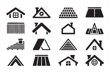 Property and Housing Roof Symbols for Contractor Marketing Materials