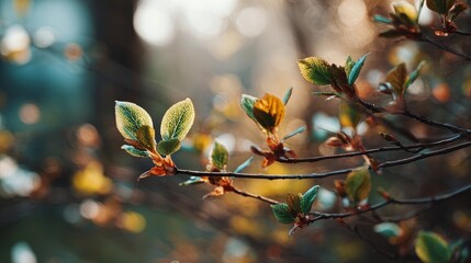 Romantic spring nature scene with cherry blossoms and falling petals floral background natural bokeh