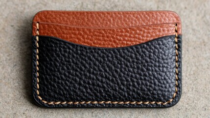 Crafting elegance twotone black and brown leather card wallet modern design urban setting stylish accessory