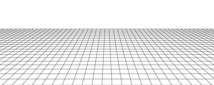  abstract flat wireframe grid checkered floor landscape